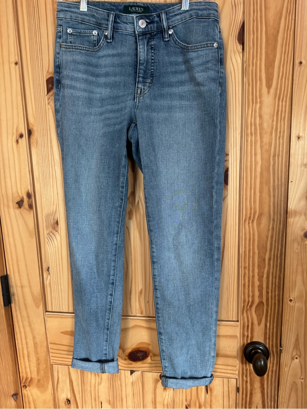 Lauren Ralph Lauren Boyfriend Jeans in Light-Mid Blue Wash
